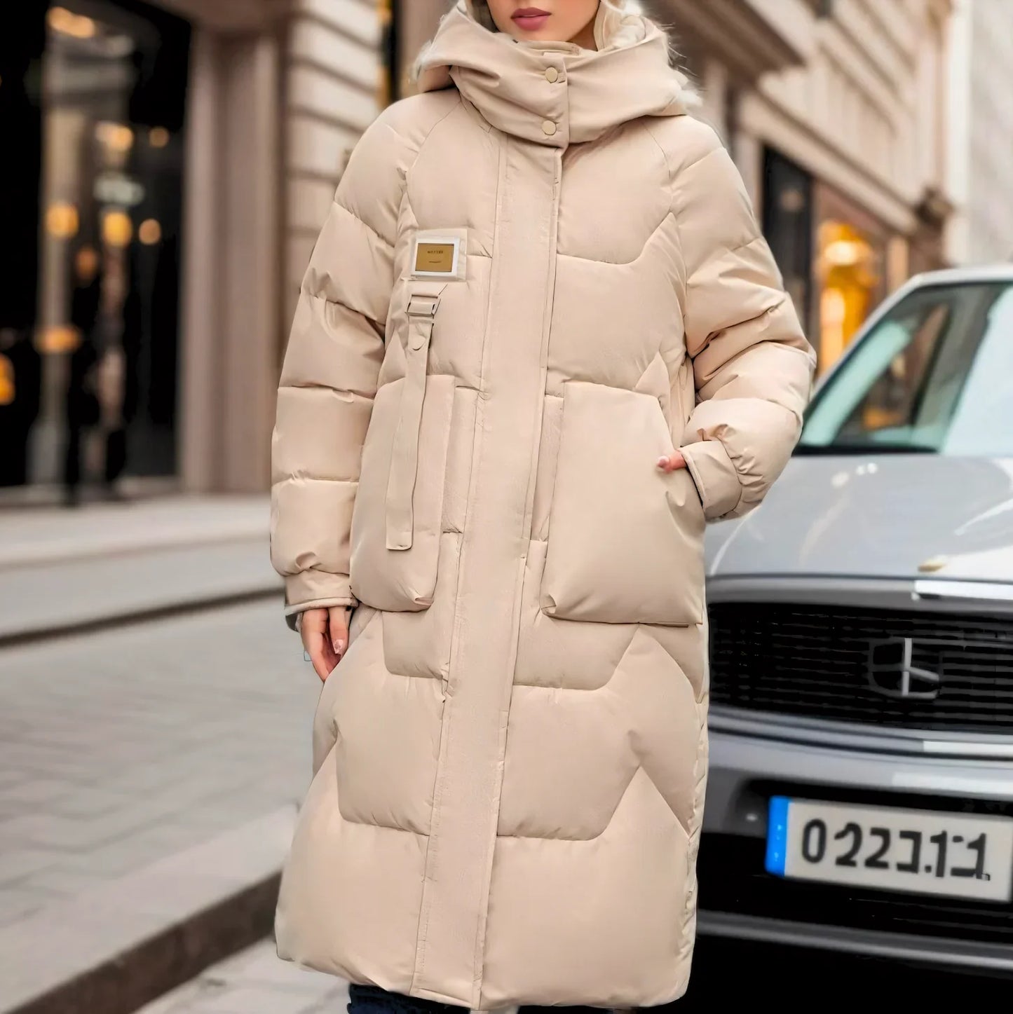 Wendy - Elegante lange wasserdichte Pufferjacke