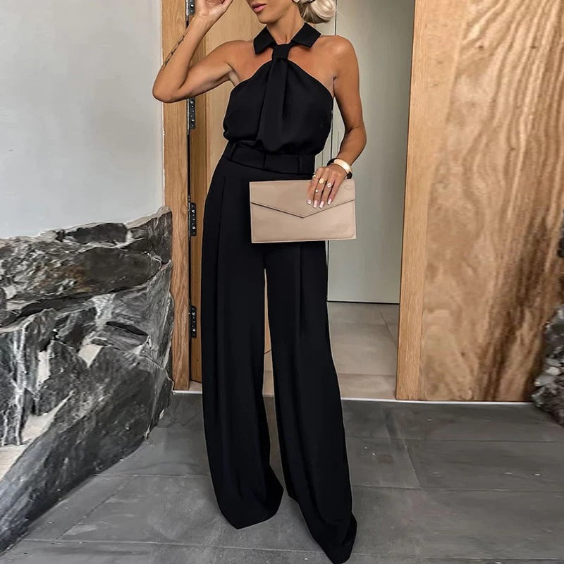 Patrishia - Hohler schulterfreier Party-Jumpsuit