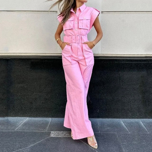 Bobby - Roze lässiger Jumpsuit